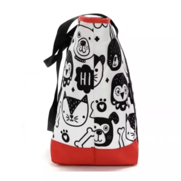 NWT Dog Doodle Large Insulated Grocery Tote Bag Canvas Heavy Duty 8 Gal Zipper - Picture 7 of 11